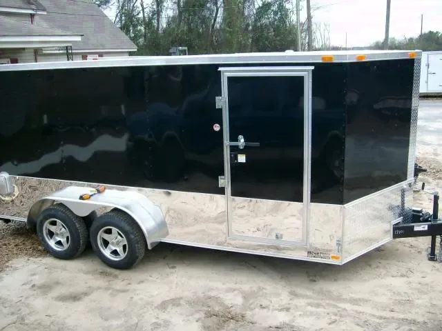2025 7x16 Black V-Nose Enclosed Motorcycle Trailer - Byron, GA