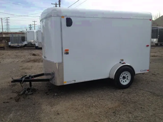 White 10ft SA Enclosed Motorcycle Trailer