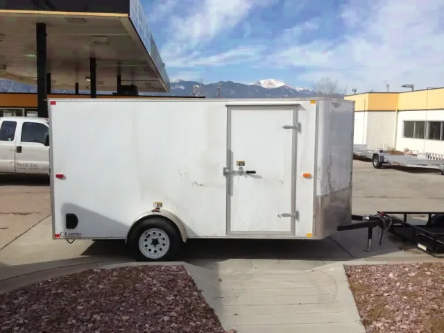 12ft White Motorcycle Trailer w/D-Rings