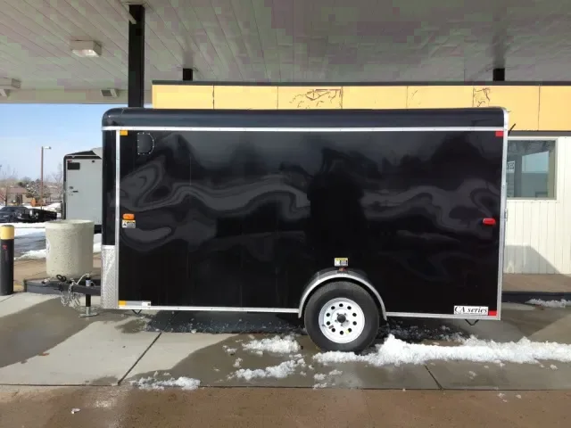 12ft Black Enclosed Trailer with Ramp