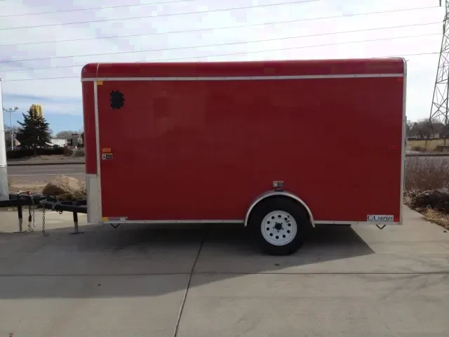 12ft Red Smooth Skin Motorcycle Trailer