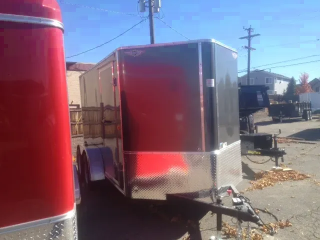 12ft TA V-Nose Charcoal Motorcycle Traile