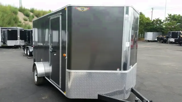 Charcoal 12ft v-nose Motorcycle Trailer