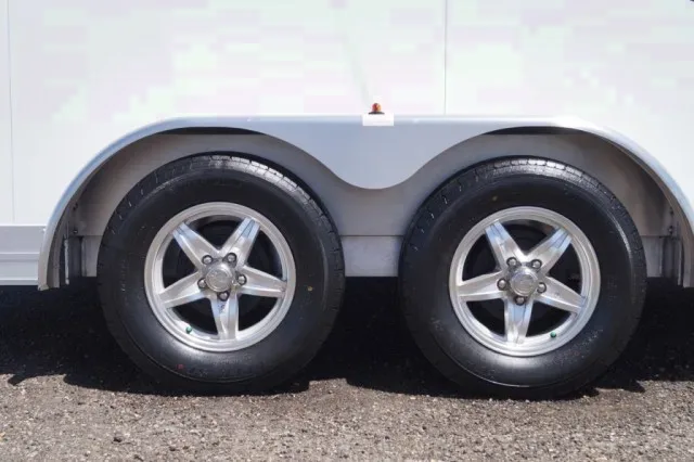 White 14FT All Aluminum MC Trailer w/Wheel Chock