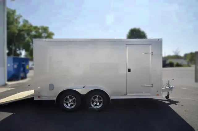 Silver Aluminum 16ft Motorcycle Trailer