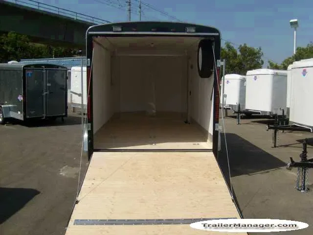 14FT TA BLACK V-NOSE MOTORCYCLE TRAILER