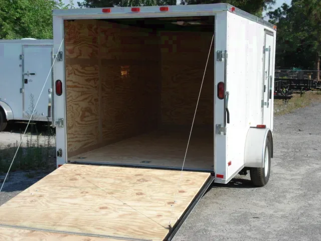 WHITE 12FT SA MOTORCYCLE TRAILER