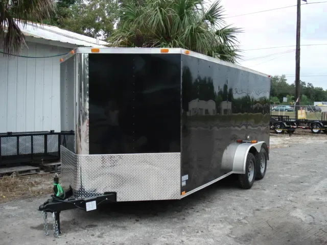 16ft Black Enclosed Trailer for Motorcycles