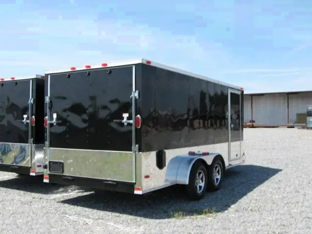 MOTORCYCLE TRAILER 16FT BLACK V-NOSE