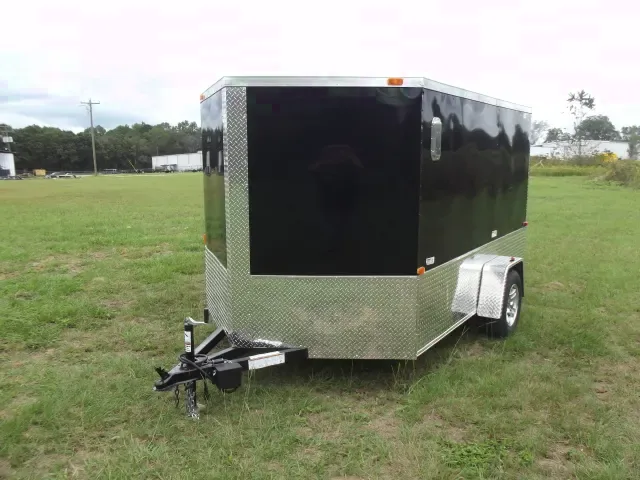 SA 10ft Black V-Nose Motorcycle Trailer