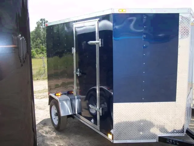 10ft Blue V-Nose  Motorcycle Trailer