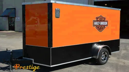 12FT MOTORCYCLE TRAILER S/A ORANGE AND BLACK
