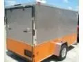 Silver and Orange 12ft SA  V-Nose Motorcycle Trailer