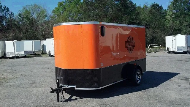 12FT SA BUMPER PULL ORANGE W/BLACK MOTORCYCLE TRAILER