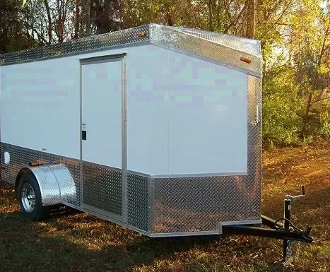 White 12ft Slant Nose Motorcycle Trailer