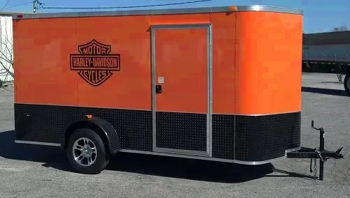 12ft Orange w/Black Motorcycle Trailer