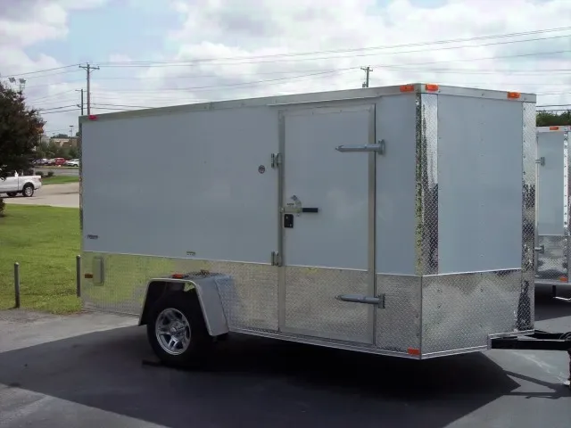 12ft SA White V-Nose Motorcycle Trailer