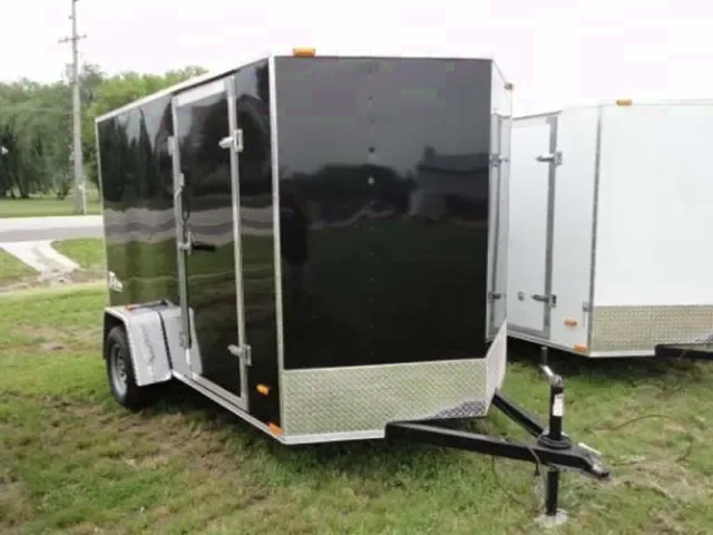 12ft Black V-nose Motorcycle Trailer