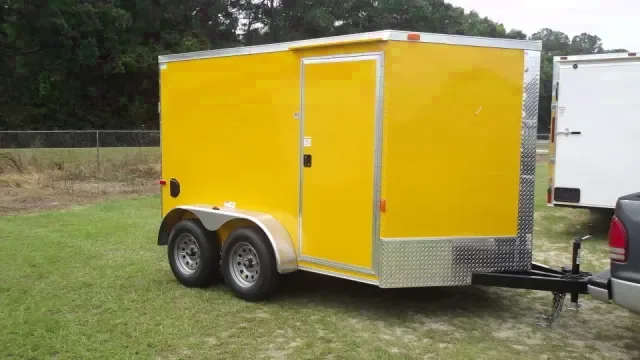 Yellow 12ft Tandem 3500lb Axle V-Nose Ramp