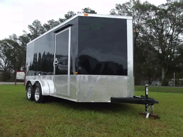 14ft Black V-nose Motorcycle Trailer