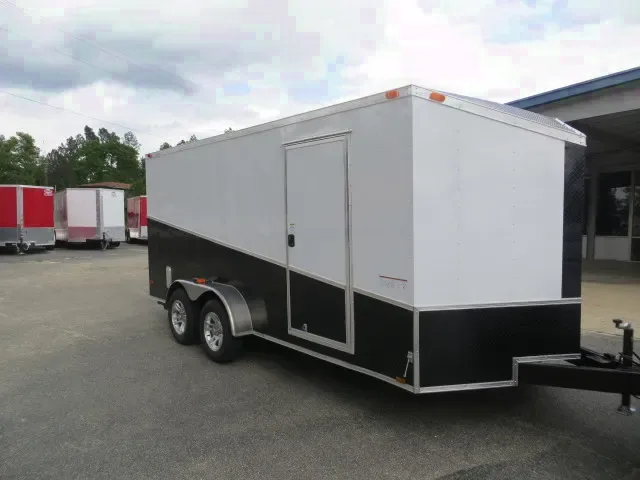 16FT SILVER w/BLACK TRIM MOTORCYCLE TRAILER
