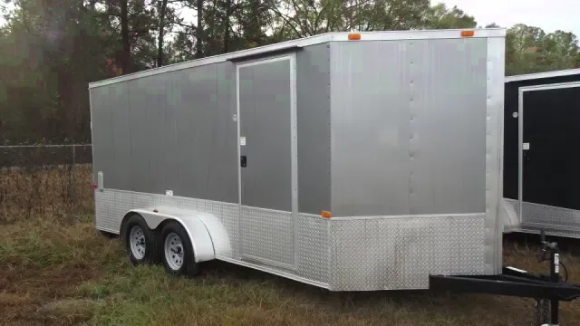 Pewter V-Nose 16ft Motorcycle Trailer