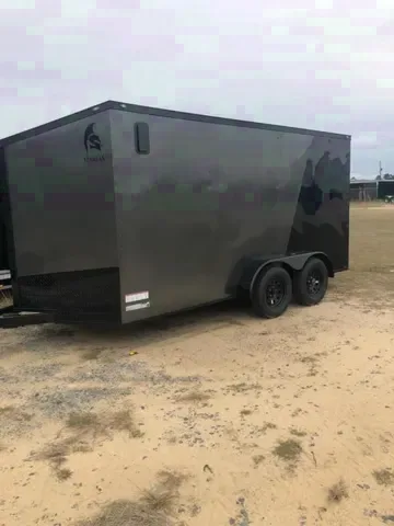 16ft Motorcycle Trailer Two Tone Black/Charcoal w/Blackout Package