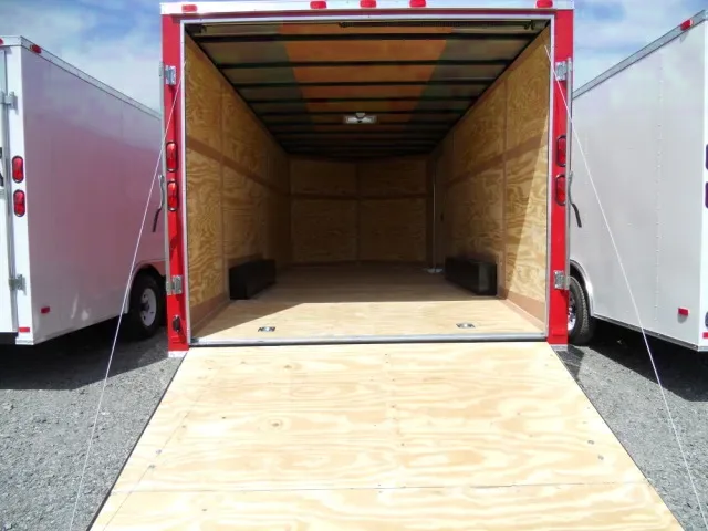 Red 20ft  V-Nose Motorcycle Trailer