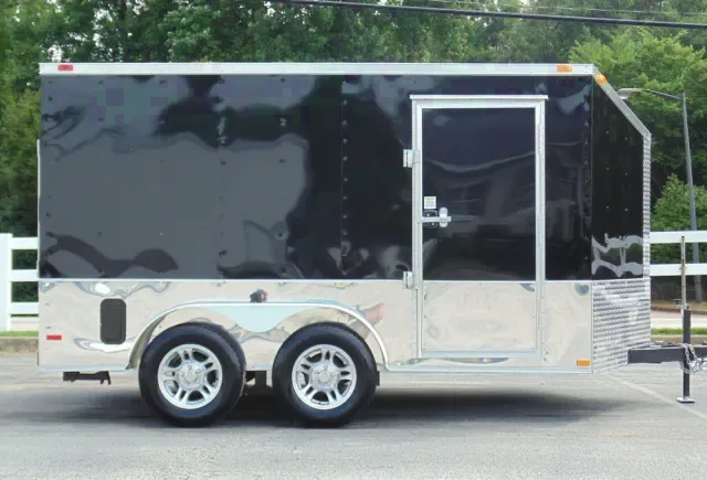 12ft TA V-Nose Motorcycle Trailer Black
