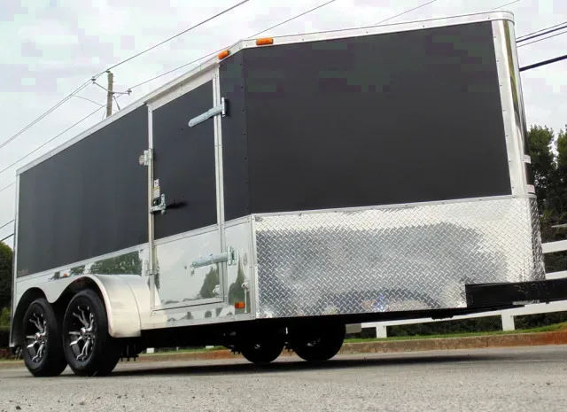 14ft Black Low Hauler Motorcycle Trailer
