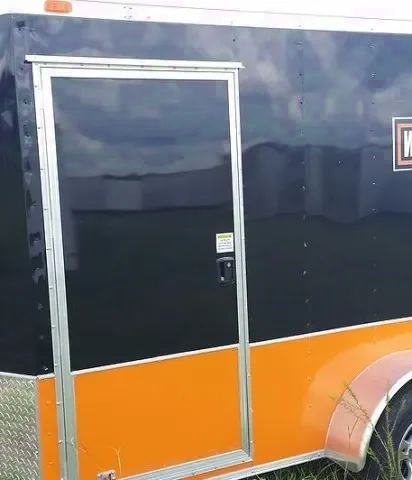 Black and Orange 12ft Motorcycle Trailer