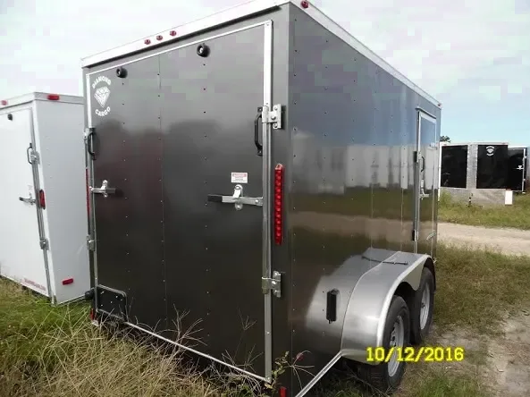 V-nose Charcoal Gray Motorcycle Trailer 14ft Long
