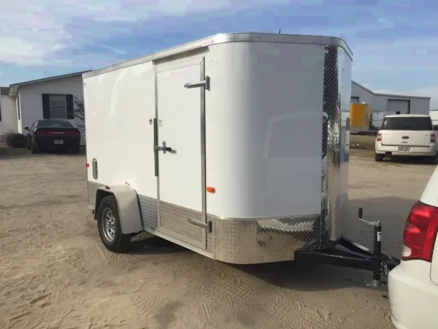 10ft Motorcycle Trailer White w/V-Nose