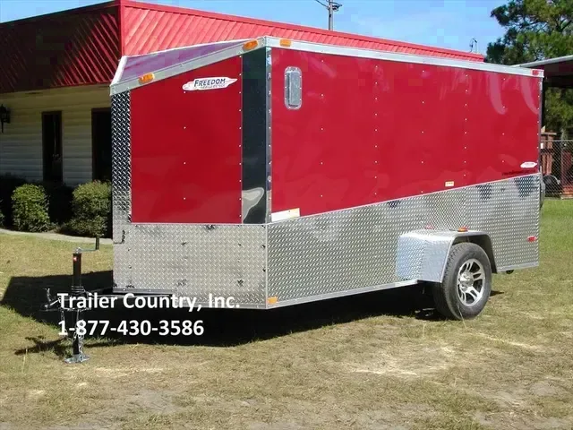 6 X 12 ELITE SERIES CUSTOM ENCLOSED MOTORCYCLE CARGO TRAILER w/ SLANTED V-NOSE