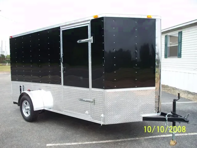 12FT LOADED  BLACK MOTORCYCLE TRAILER