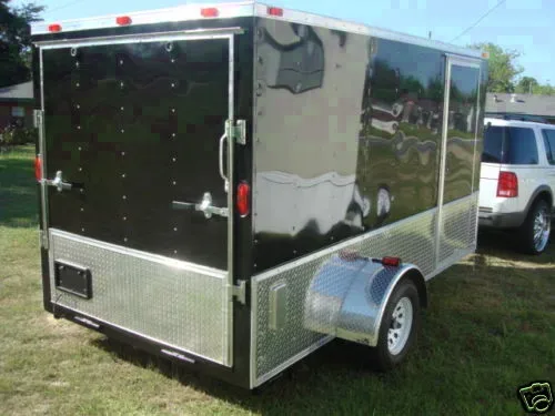 12FT MOTORCYCLE TRAILER W/WRAP AROUND DIAMOND PLATING