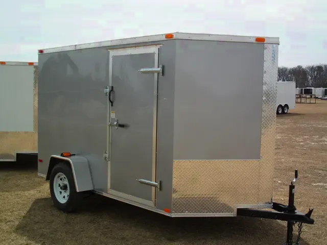 10ft Ramp V-nose Silver Motorcycle Trailer