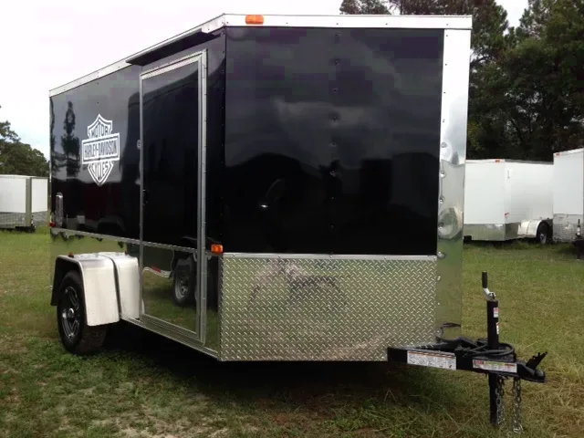 10FT Black & Chrome Motorcycle Trailer w/Finished Interior