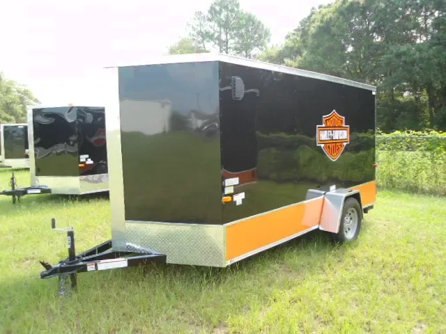 12ft Black and Orange Harley Trailer