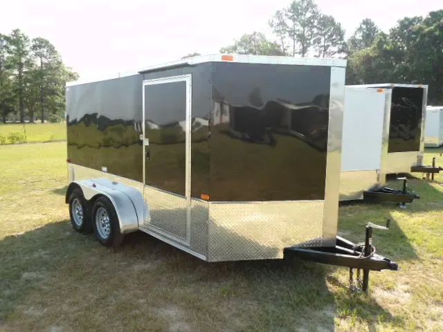 12ft Motorcycle Trailer - Black - V-Nose