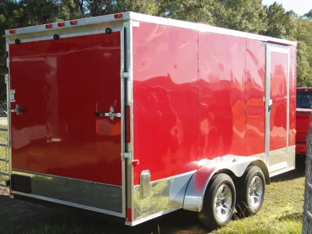 Red Hot 12ft Motorcycle Trailer - V-Nose