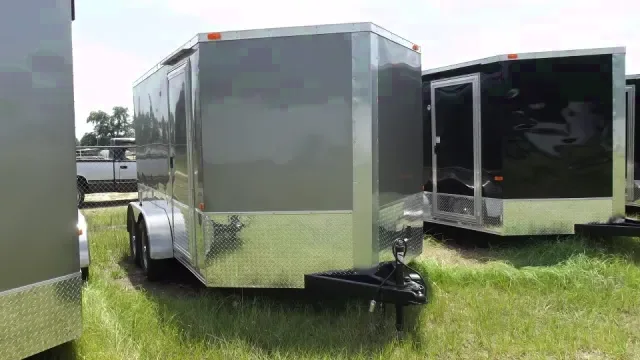 12ft Pewter Motorcycle Trailer V-Nose Ramp