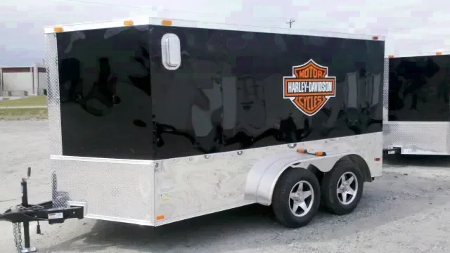 12ft TA Black V-nose Motorcycle Trailer