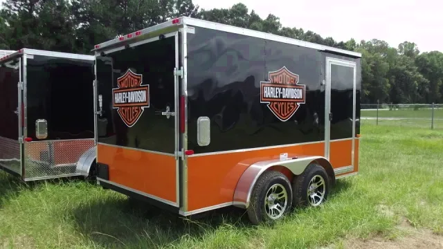 12ft Black and Orange Harley Trailer
