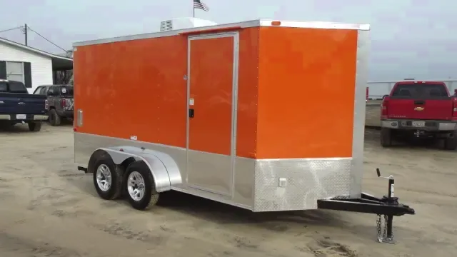 14ft Orange Motorcycle Trailer w/Electrical Package