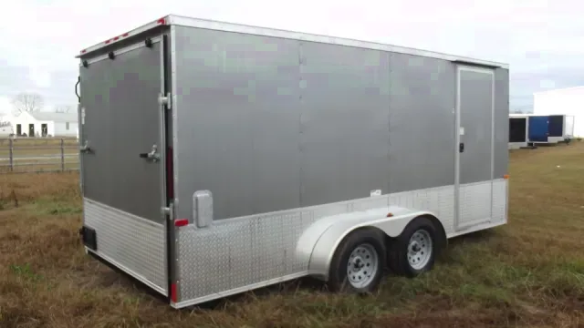 16ft Pewter V-nose Motorcycle Trailer