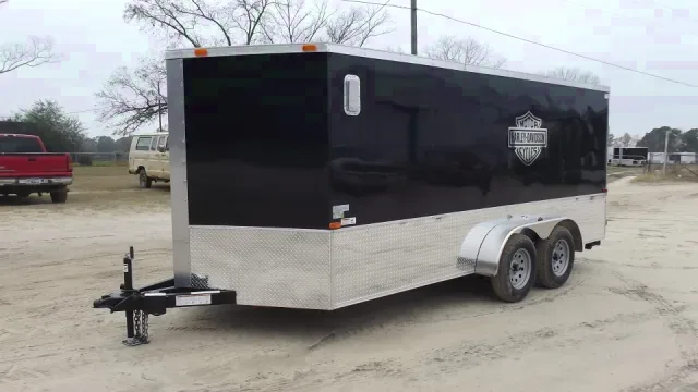 BLACK & CHROME MOTORCYCLE TRAILER 16FT