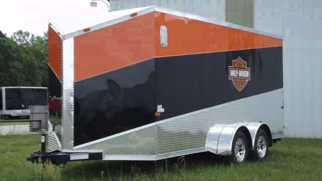 Tri Colored 16FT Motorcycle Trailer