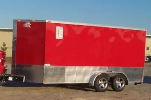 Red 16ft Motorcycle Trailer Tandem Axle