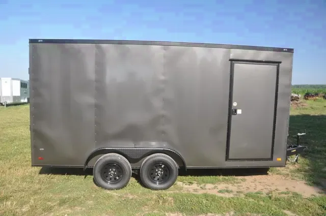 16ft Motorcycle Trailer V-nose Charcoal